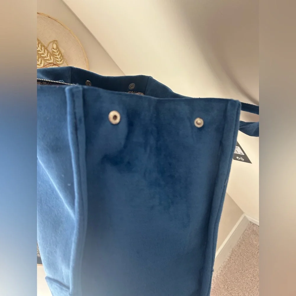 Blue and pink Just Juicy velour tote Bag
